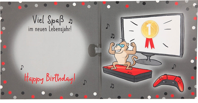 Musikkarte 9. Geburtstag / grau