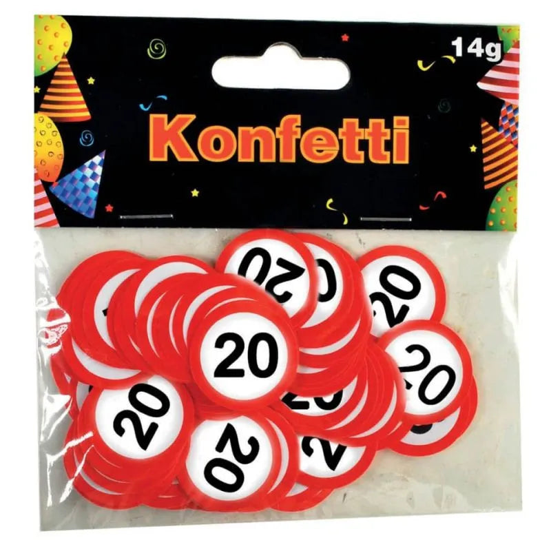 Konfetti "Verkehrsschild" zum 20. Geburtstag