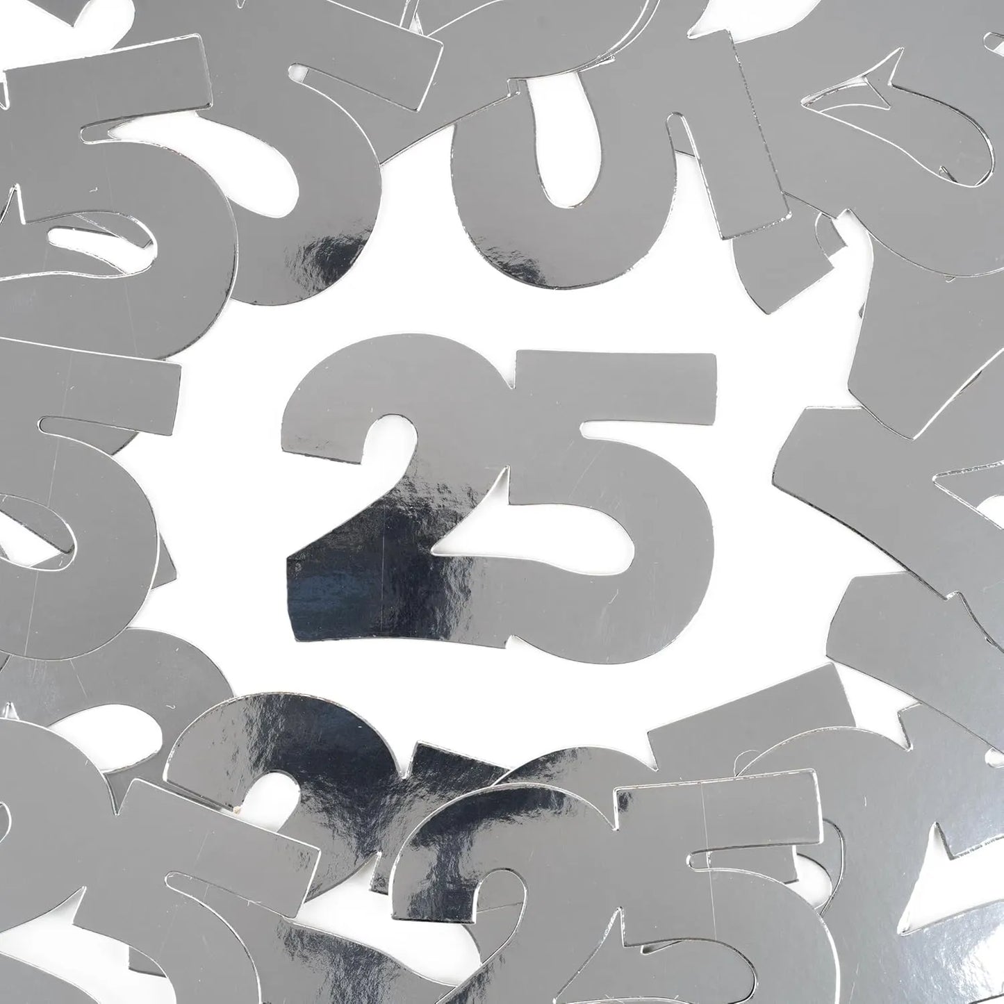 Jumbo Konfetti mit Zahl "25" Silber