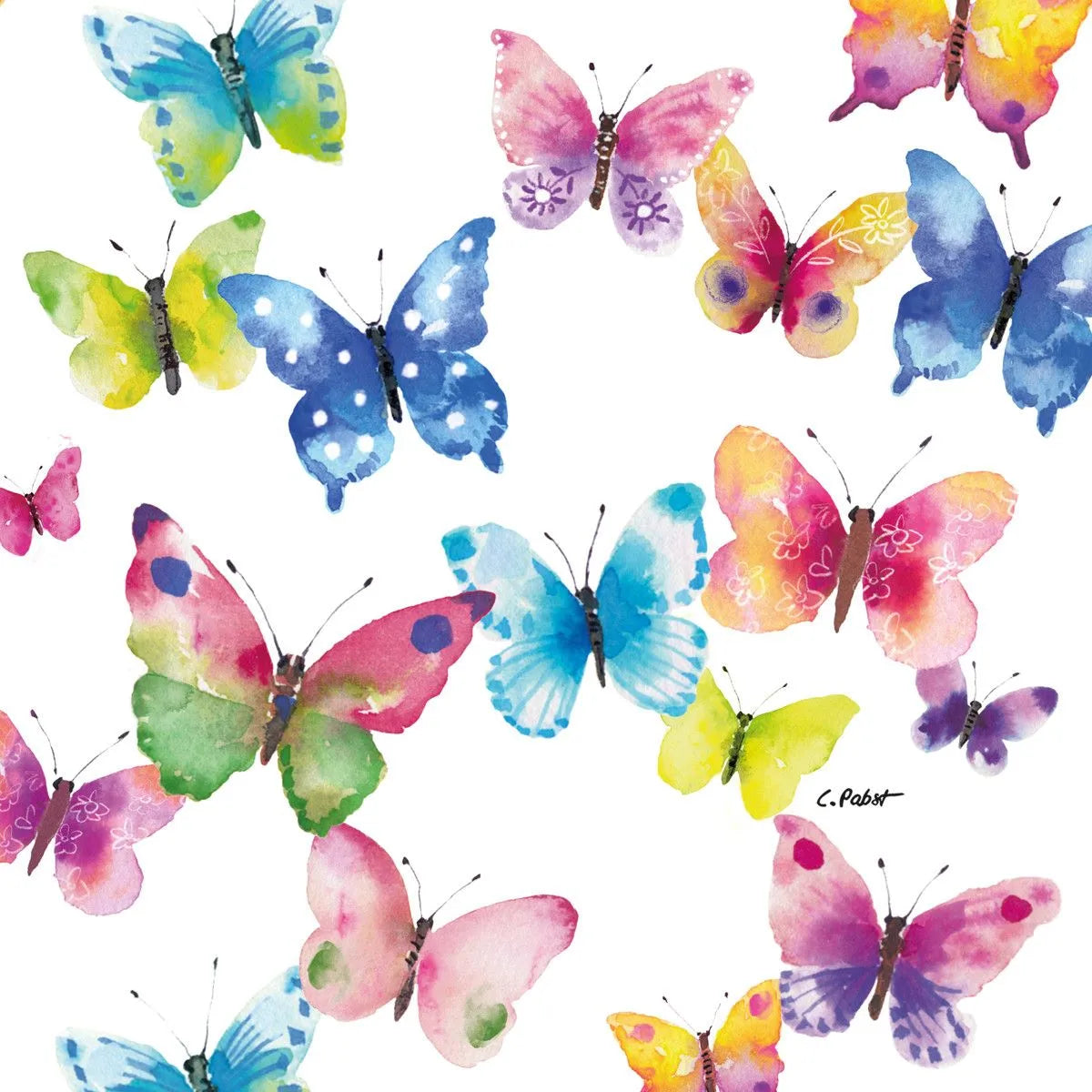 ppd Servietten "Butterfly Phantasy", 20 Stück, 33 x 33 cm
