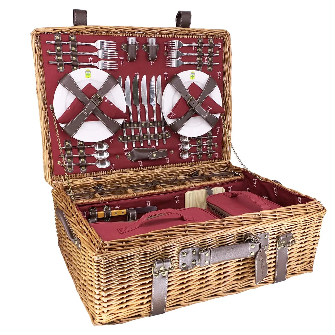 Picknickkorb "Champs-Elysées" rot, für 2/4/6 Personen