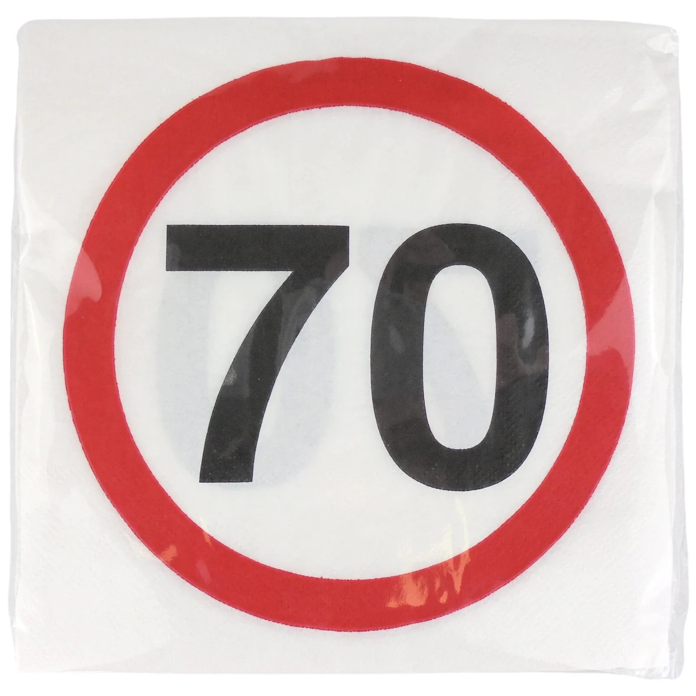 Servietten zum 70. Geburtstag "Verkehrsschild"