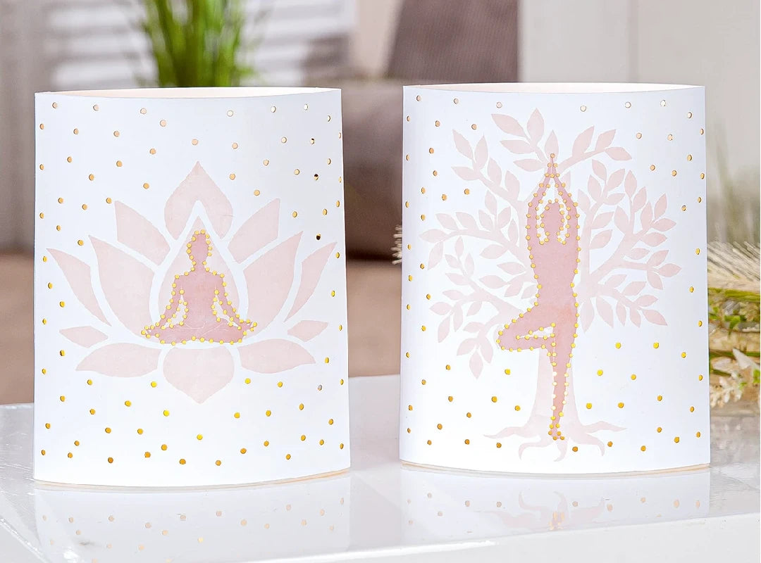 Dekoleuchte "Namaste" aus Papier, Stimmungsbild