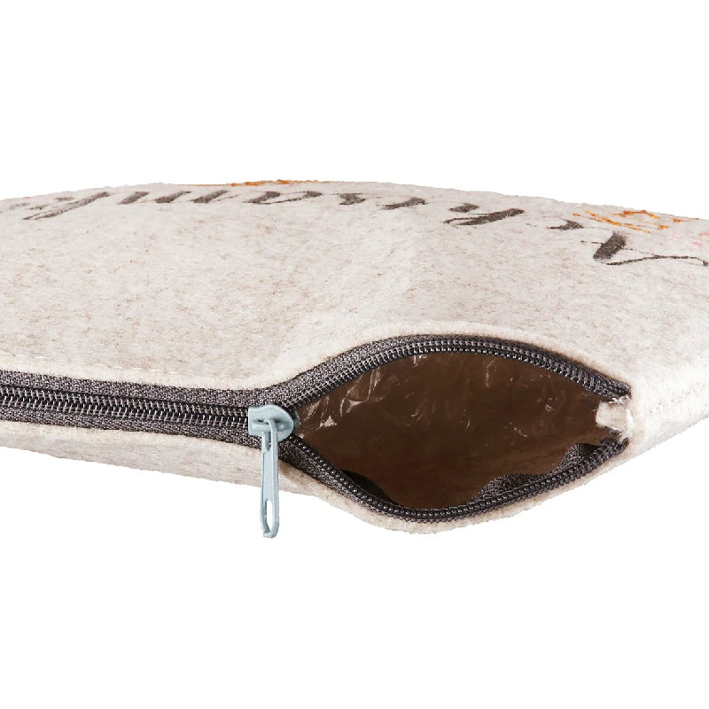 Tasche "AchtsamZeit" aus Filz, Reißverschluss