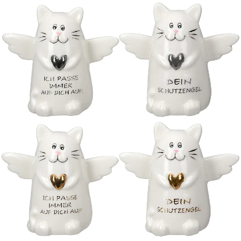 Figur Katze „Dein Schutzengel" aus Porzellan