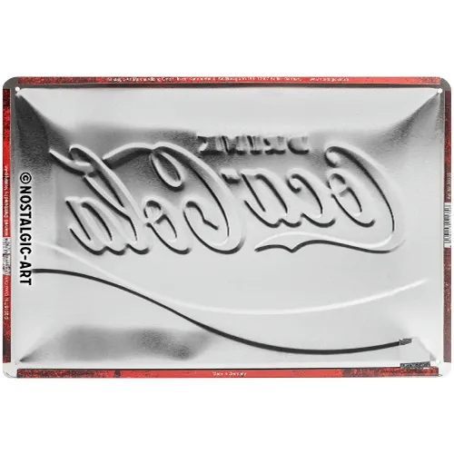 Nostalgic-Art Blechschild Coca Cola - Red Wave, 20x30 cm, Rückseite