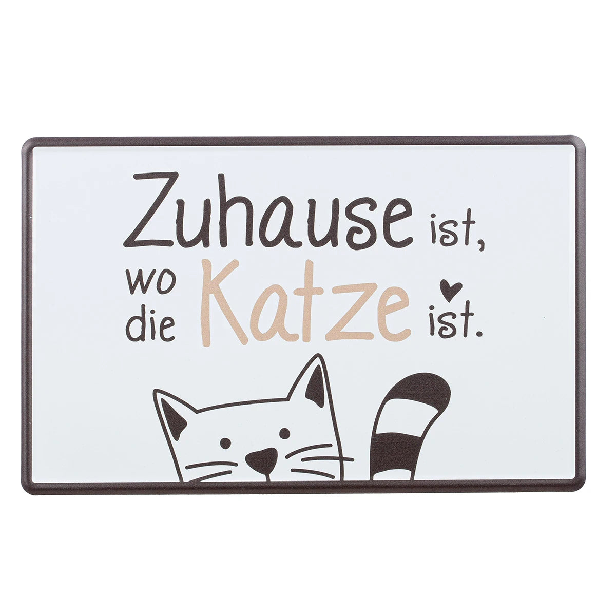 Blechschild "Katzenbande" mit Spruch, 30x19 cm