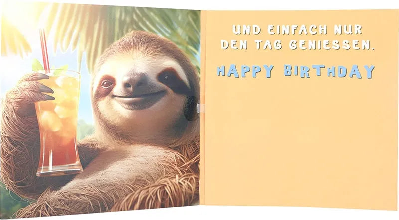 3D Musikkarte "Tagesplan! Viel trinken und wenig bewegen!"