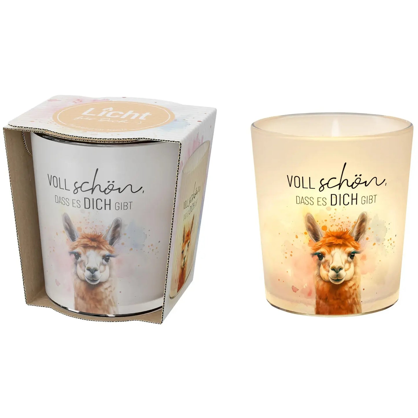 Geschenk für Dich - Windlicht "Lama" - Voll schön, dass es Dich gibt