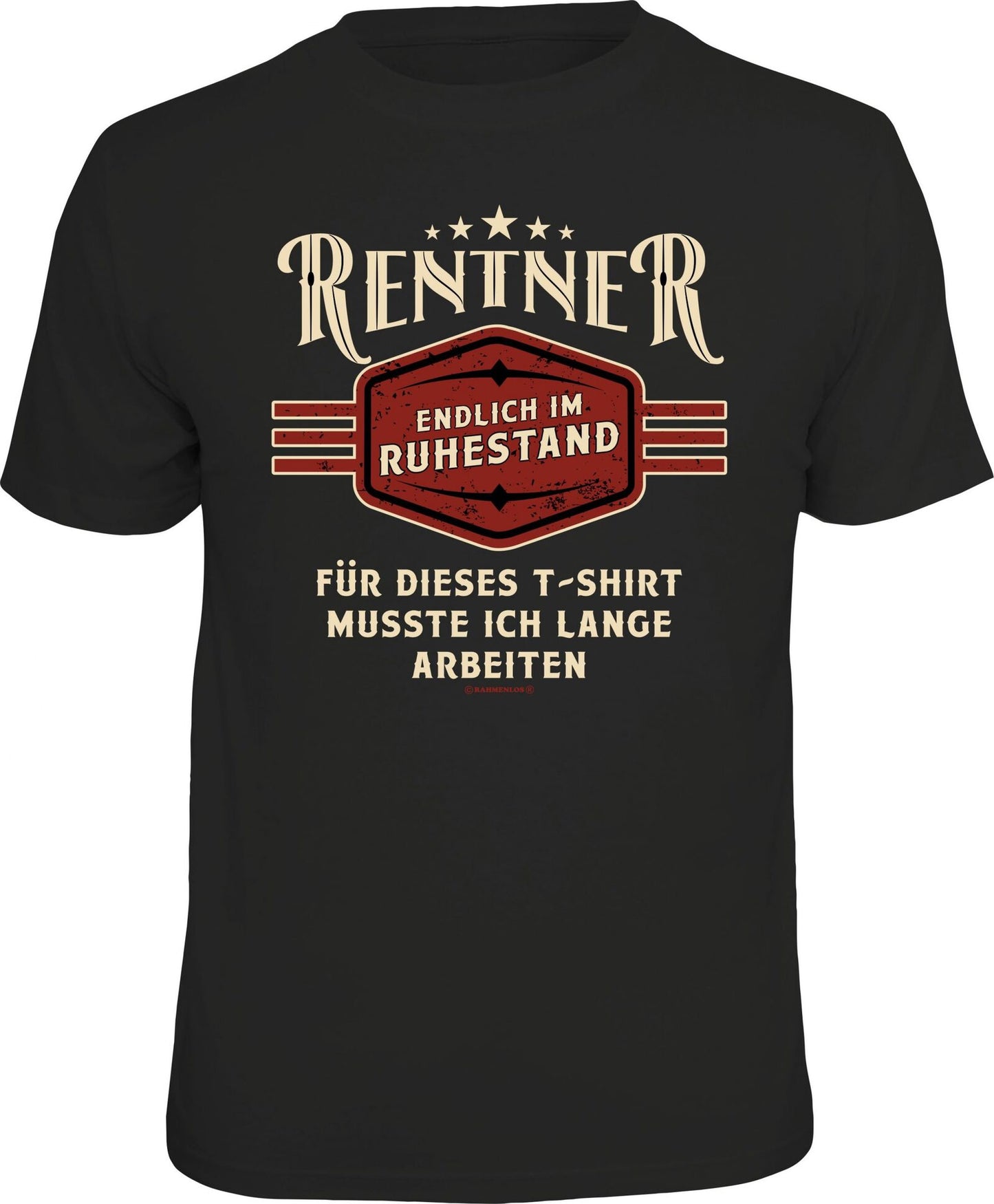 RAHMENLOS® Motiv T-Shirt "Endlich im Ruhestand"