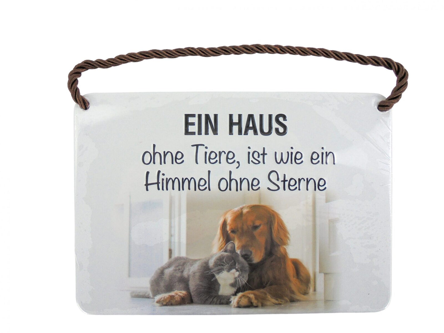 Kulthänger - Blechschild "Haus ohne Tiere"