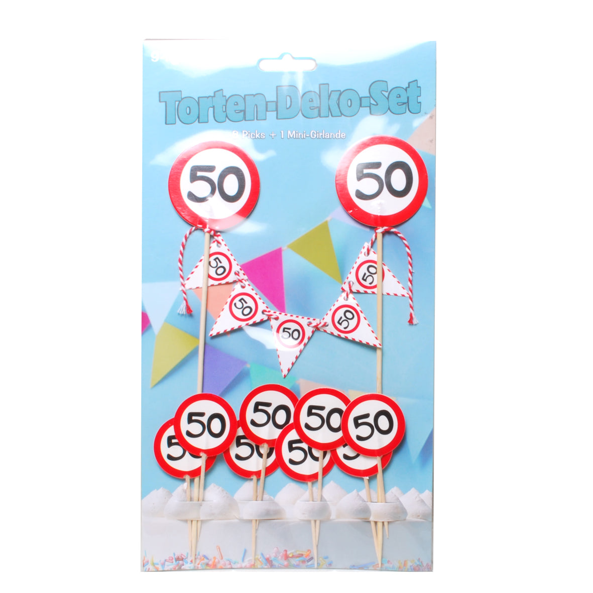 Torten-Deko-Set "50", 9-tlg.