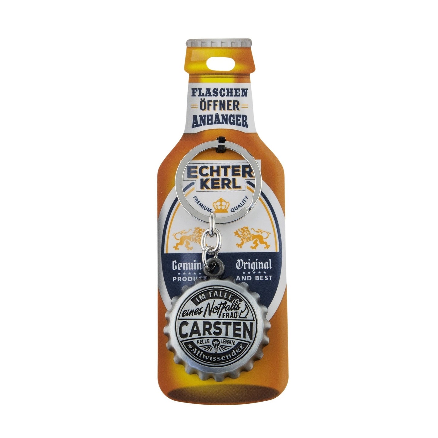 Schlüsselanhänger mit Flaschenöffner - Carsten