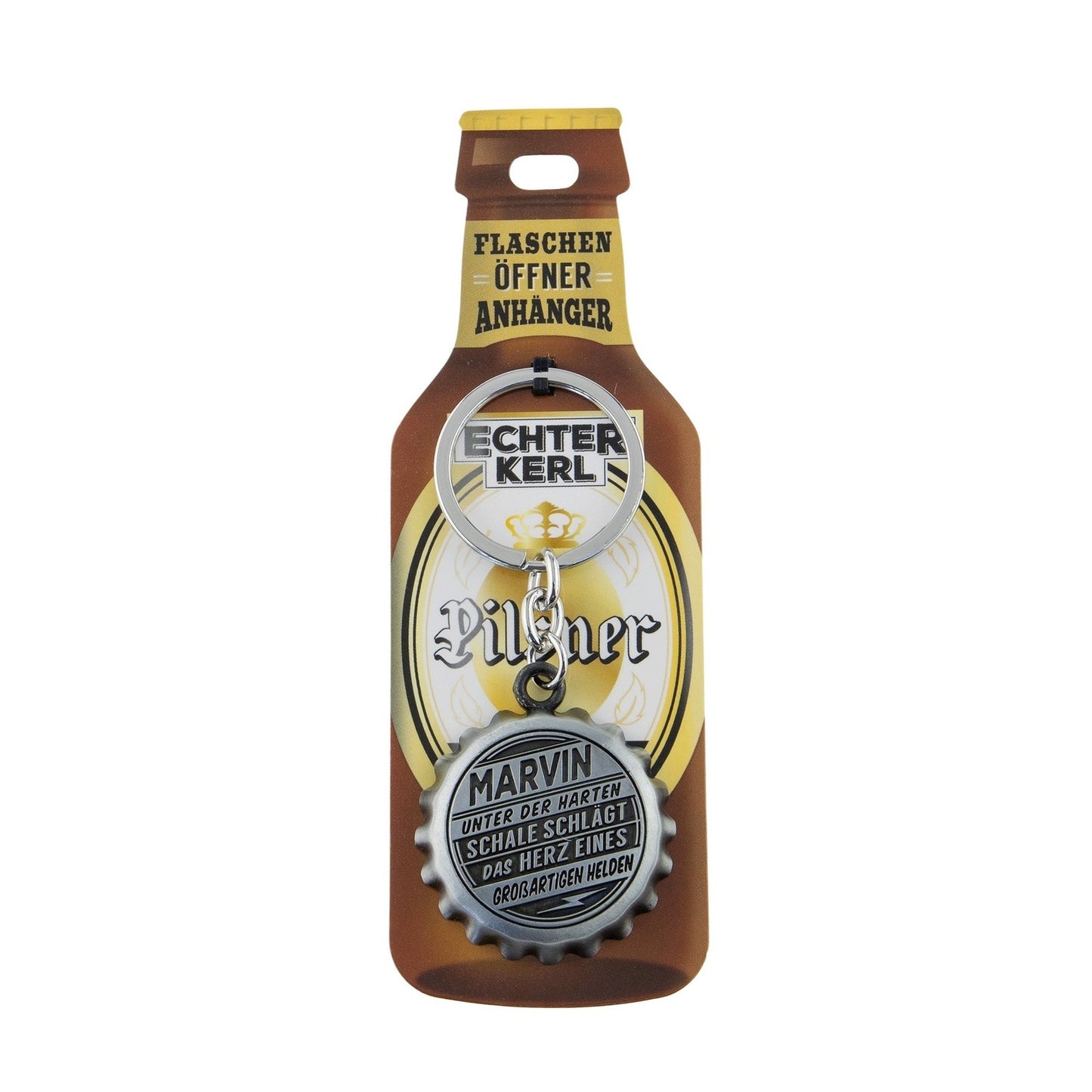 Schlüsselanhänger mit Flaschenöffner - Marvin