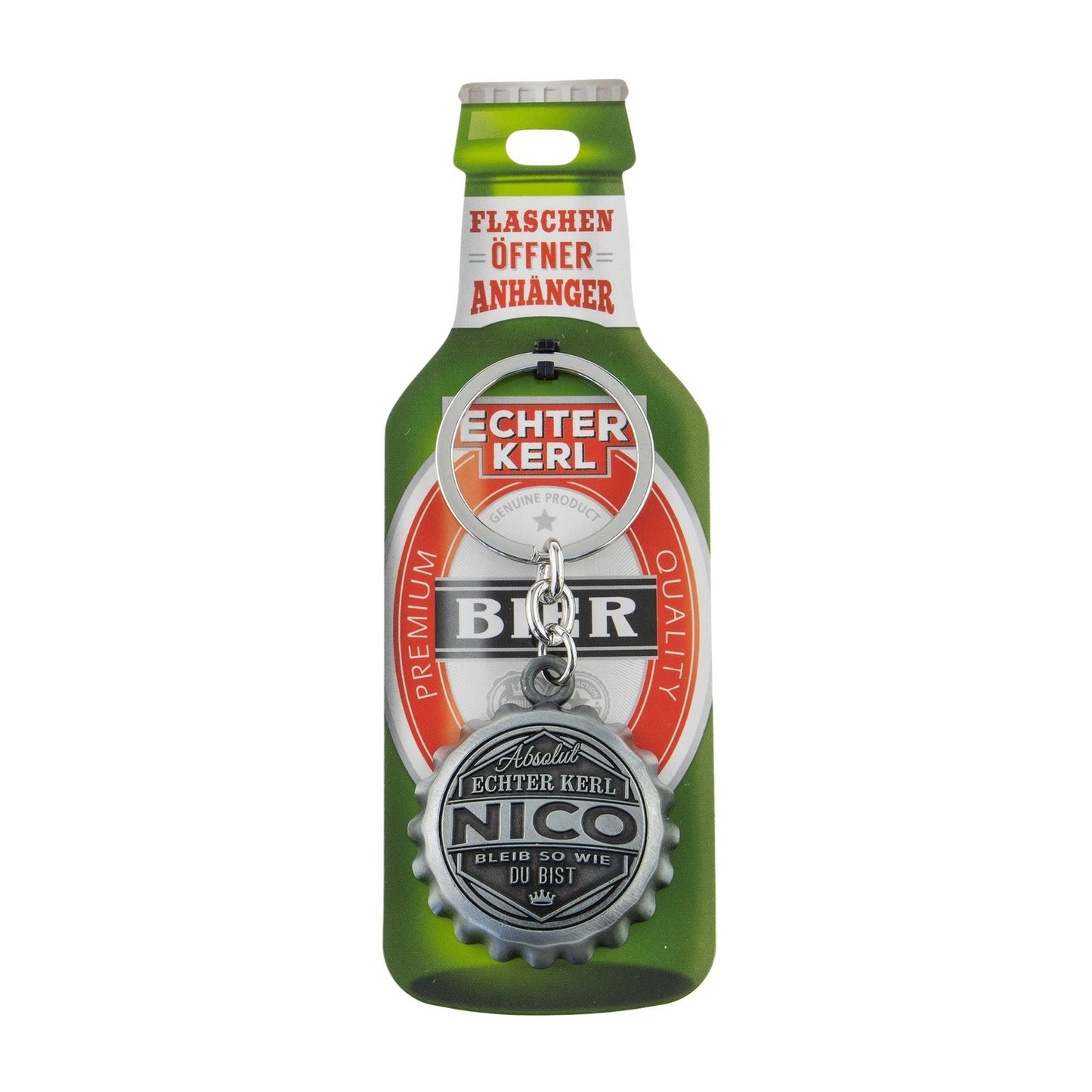 Schlüsselanhänger mit Flaschenöffner - Nico