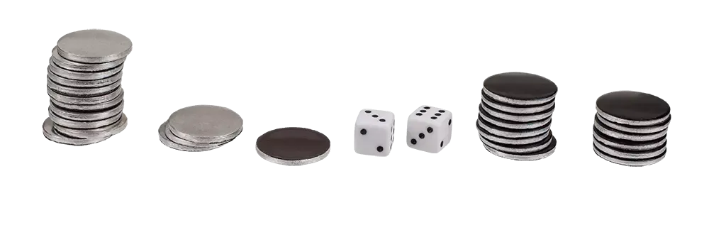 Brettspiel "Backgammon" aus Metall