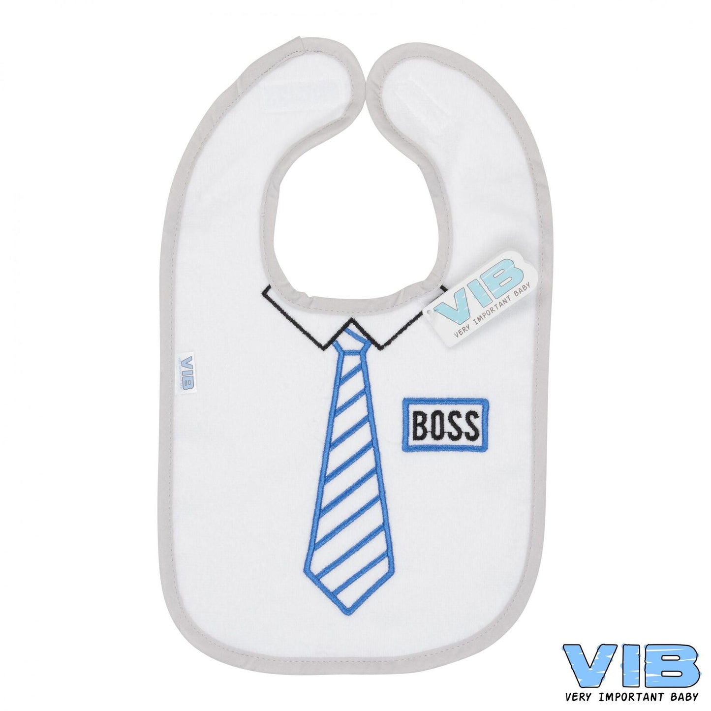 VIB-BTWG01 Slabber Boss Stropdas Wit-Grijs