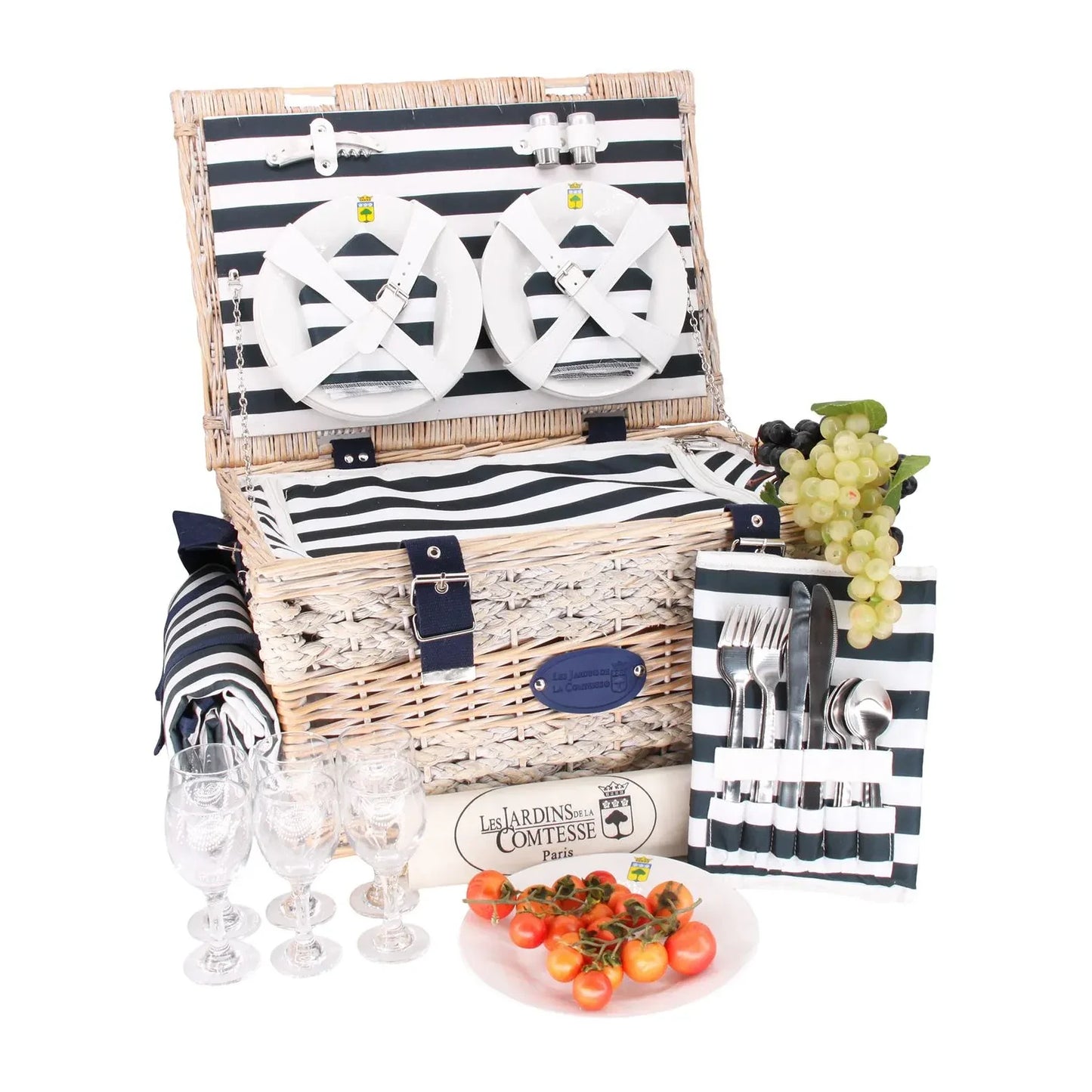 Picknickkorb "Marine" für 2/4/6 Personen