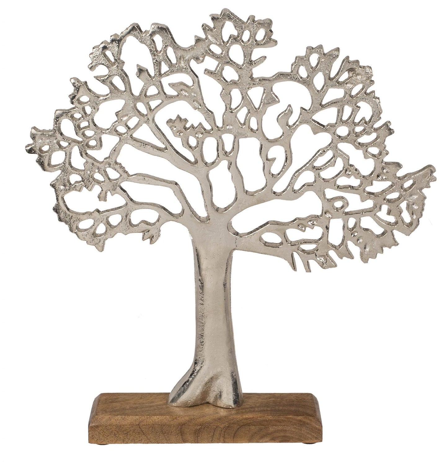 Lebensbaum silber mit Holz-Standfuß, 2 Größen