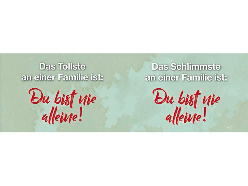 Motive zum Emaille Becher "Das Schlimmste an einer Familie ist: ..."