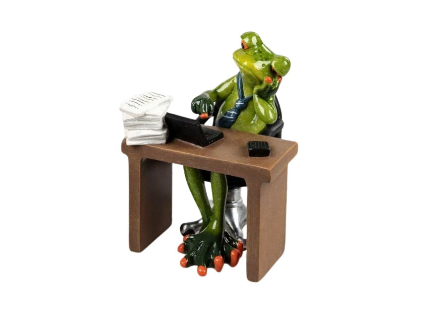 Froschhausen - Frosch im Büro, hellgrün, sortiert