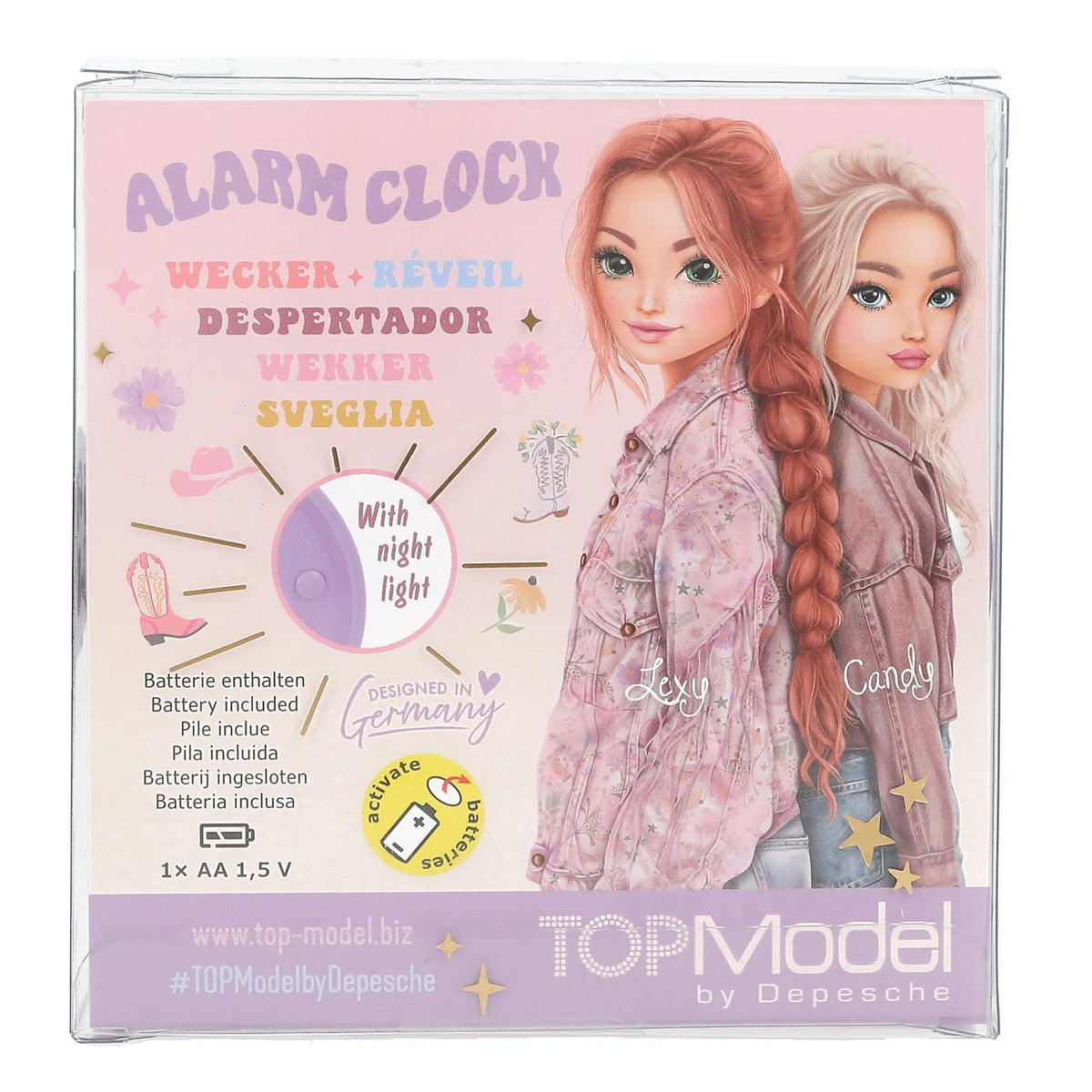 TOPModel Wecker COWGIRL Lila Verpackung