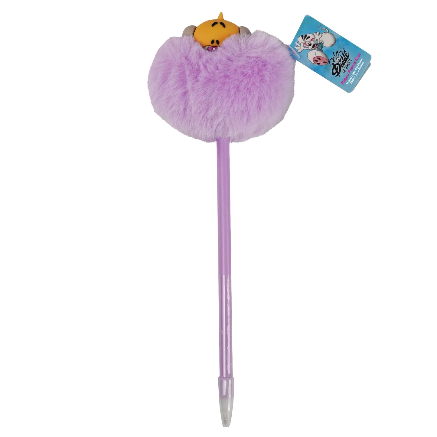 Diddl Bleistift mit Pompon in lila mit Pimboli
