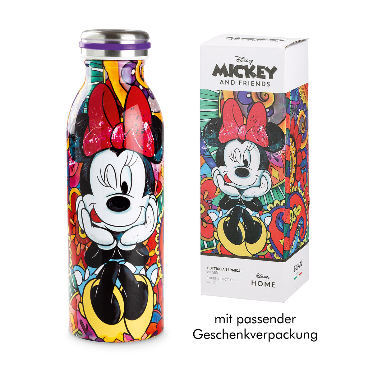 Disney Isolierflasche "Minnie" aus Edelstahl mit Geschenkverpackung