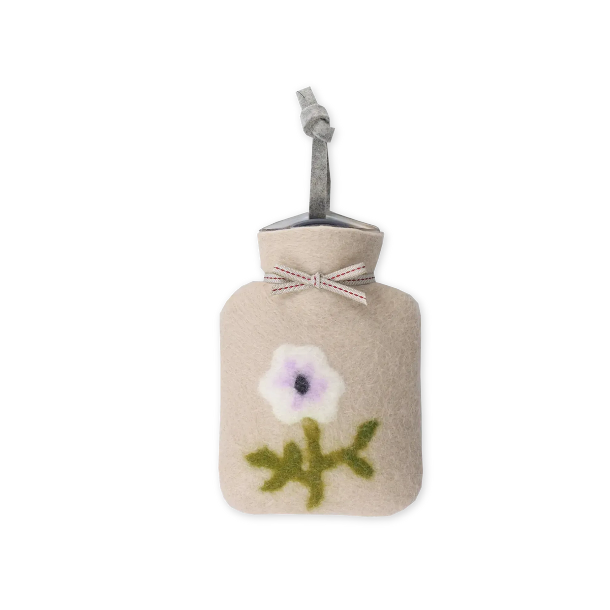 Miniwärmflasche "Primel" aus Merinowolle, 0,2l