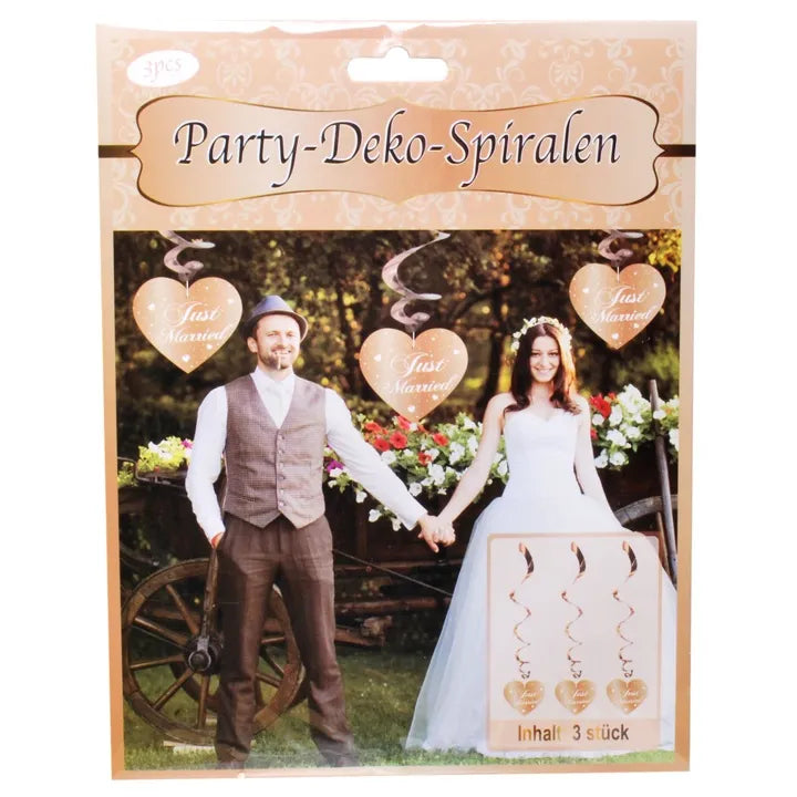 Just Married Party-Spirale in Roségold