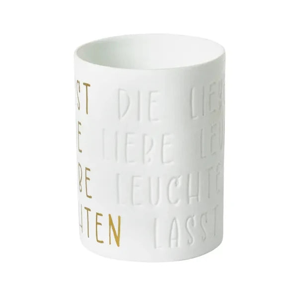 Teelichthalter "Liebe" aus Porzellan