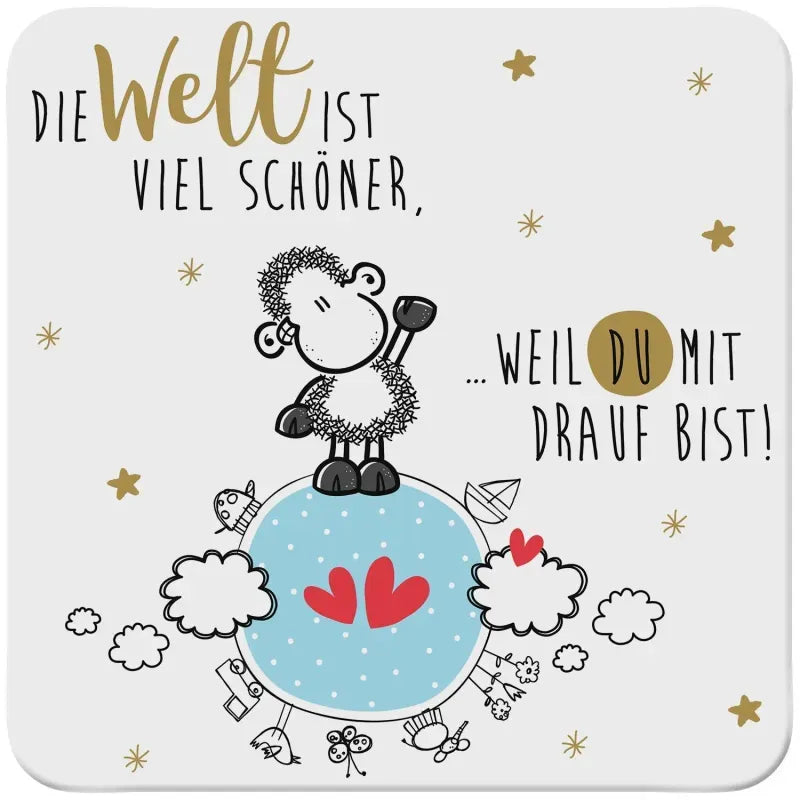 Sheepworld Untersetzer "Die Welt"