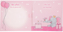 1. Geburtstag - Karte mit Musik / rosa