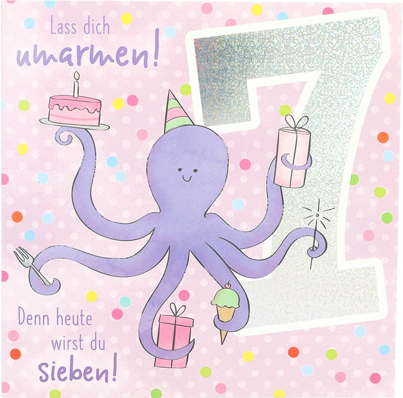 Musikkarte 7. Geburtstag / rosa