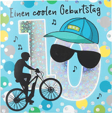 Musikkarte 10. Geburtstag / hellblau