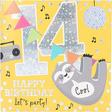 Musikkarte 14. Geburtstag / gelb