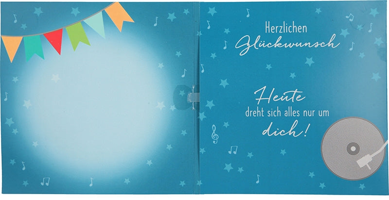 Musikkarte 66. Geburtstag / blau