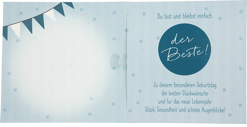 Musikkarte 70. Geburtstag / blau