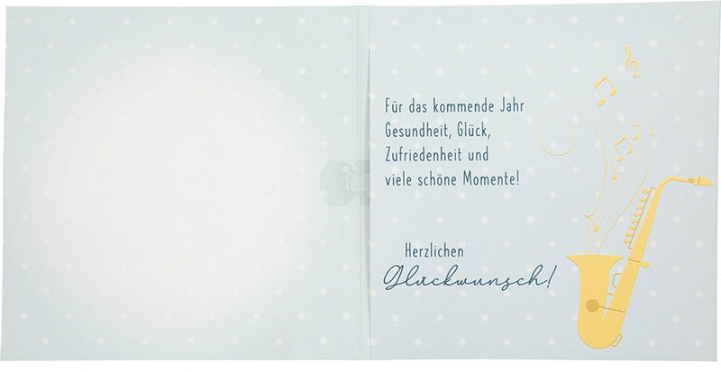 Musikkarte 80. Geburtstag / blaugrau