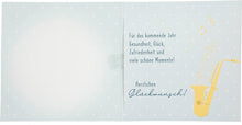 Musikkarte 80. Geburtstag / blaugrau
