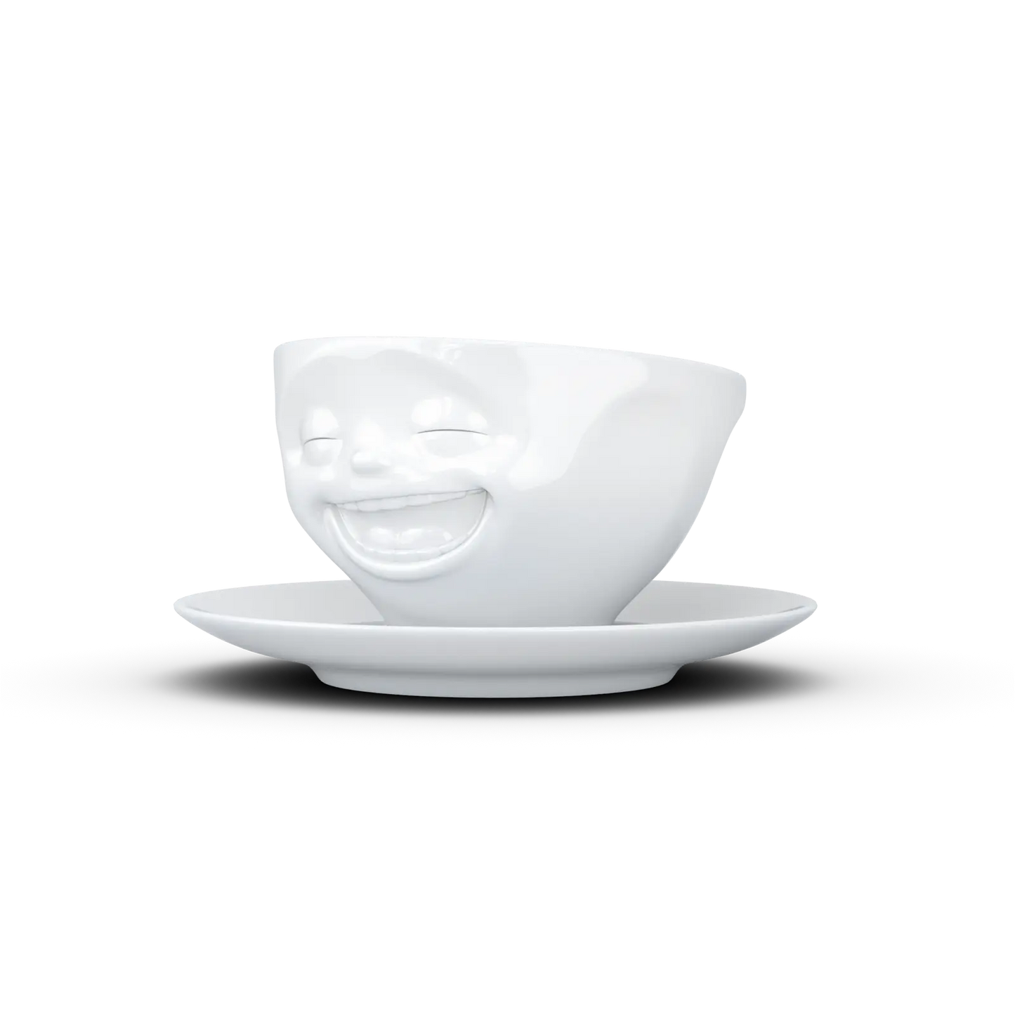 FiftyEight Kaffeetasse &amp; Unterteller "Lachend"