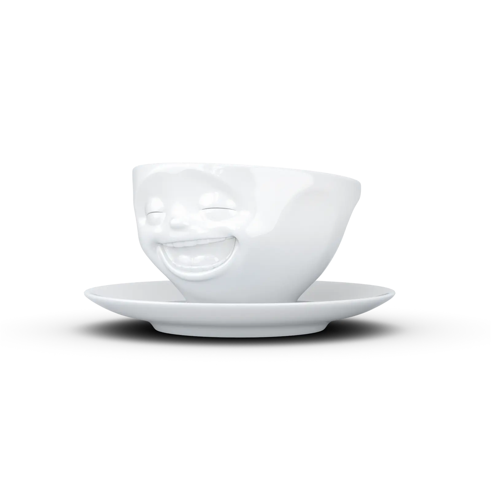 FiftyEight Kaffeetasse &amp; Unterteller "Lachend"