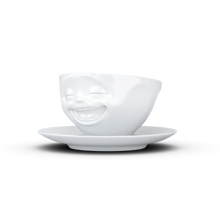 FiftyEight Kaffeetasse &amp; Unterteller "Lachend"