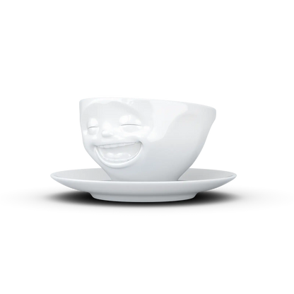 FiftyEight Kaffeetasse &amp; Unterteller "Lachend"