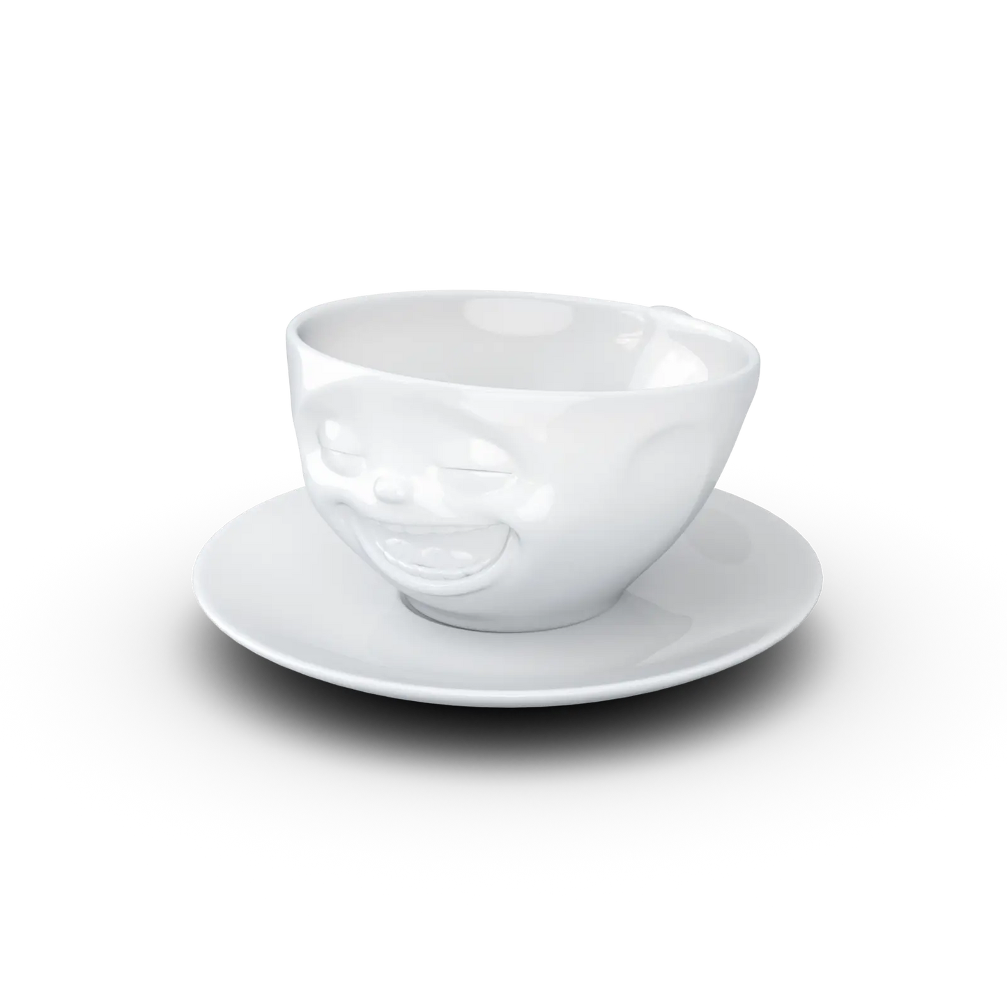 FiftyEight Kaffeetasse &amp; Unterteller "Lachend"