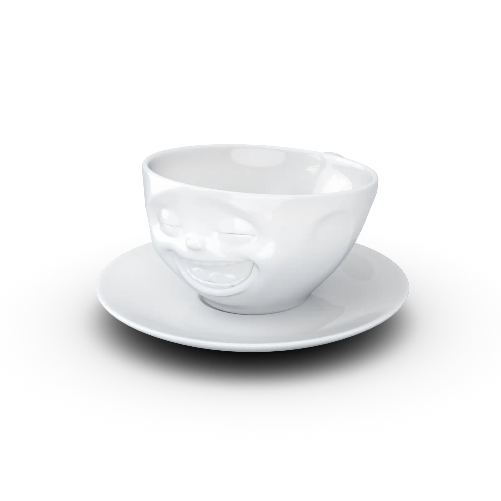 FiftyEight Kaffeetasse &amp; Unterteller "Lachend"