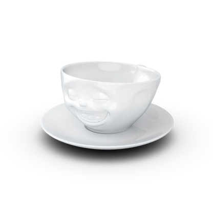 FiftyEight Kaffeetasse &amp; Unterteller "Lachend"