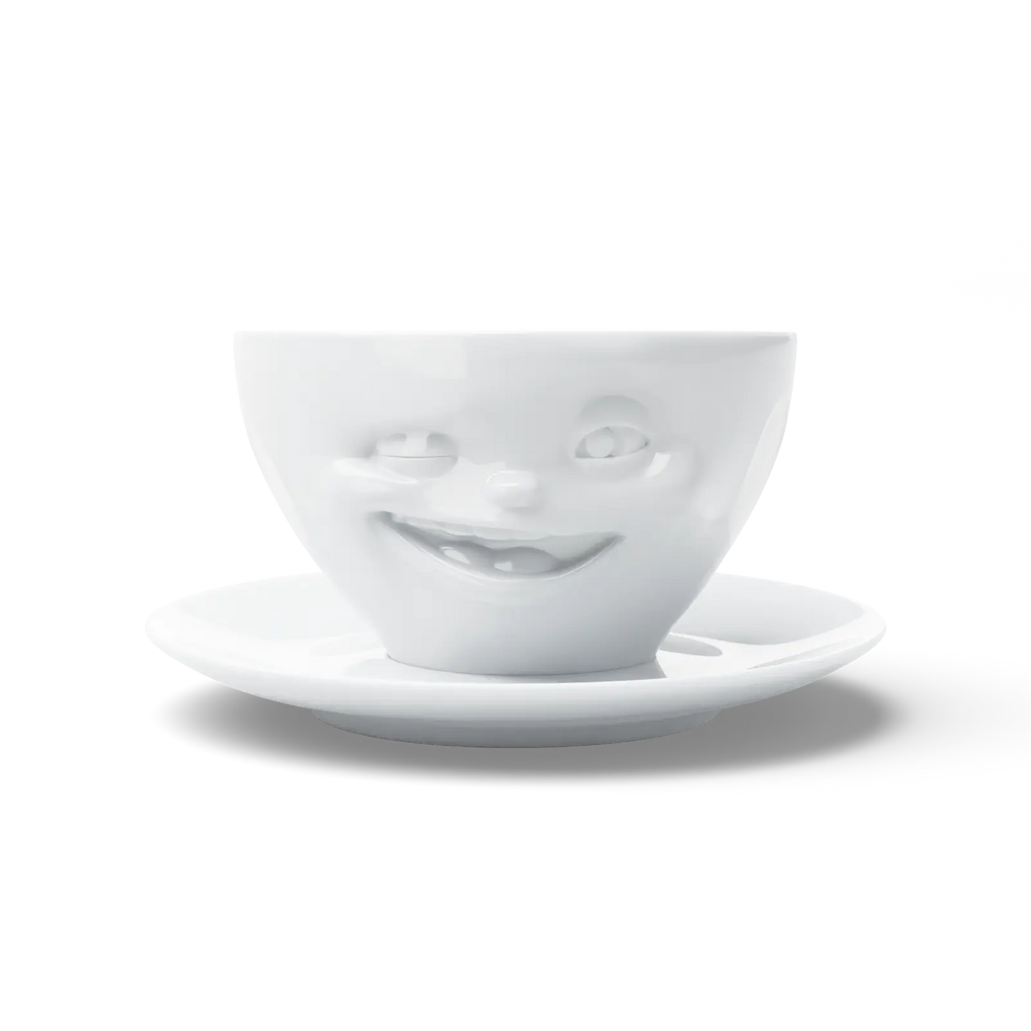 FiftyEight Kaffeetasse & Unterteller "Zwinkernd"