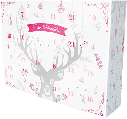 Adventskalender Hirsch zum Selbstbefüllen in pink