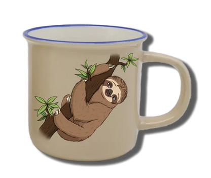 Handgemachte Tasse "Faultier" mit Wunschname